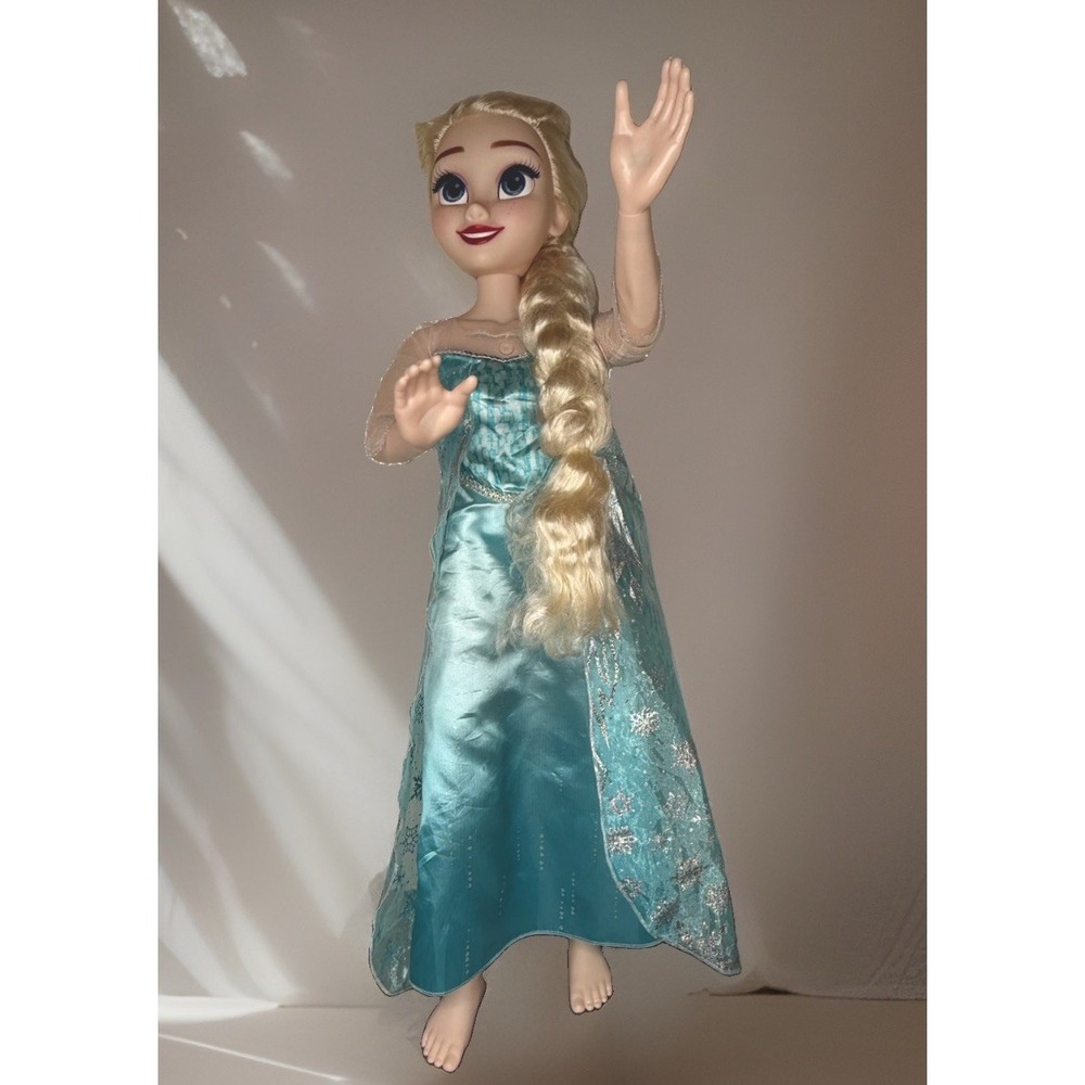 Disney Princess Frozen My Size Elsa Playdate Doll 32" Tall WORKS TALKS & SINGS